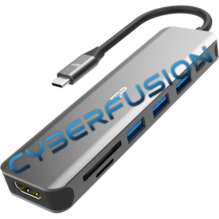 Silicon Power SU20 vers HDMI, lecteur de carte SD et USB Type A/C (Noir)